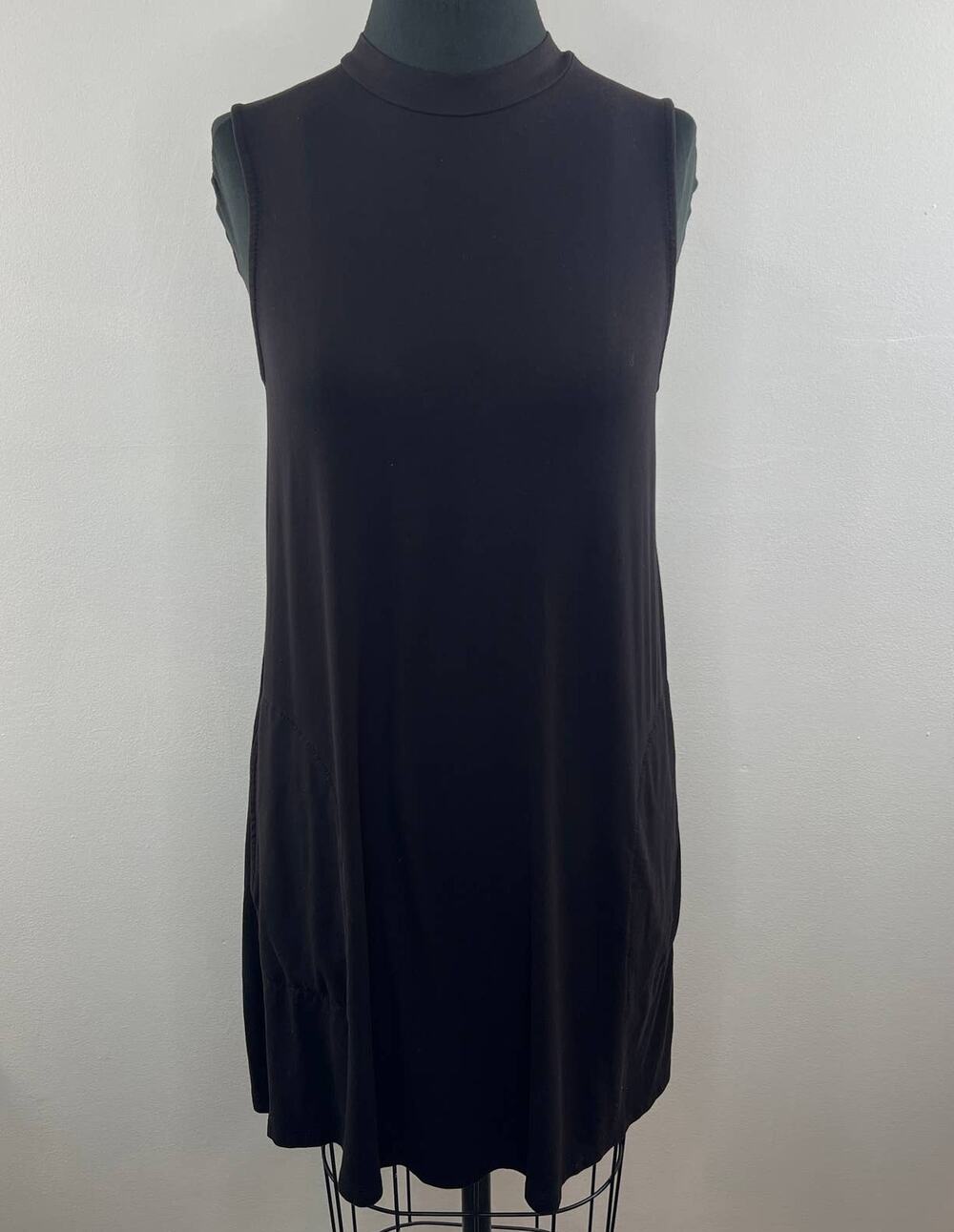 J. Crew Dark Purple Sleeveless High Neck Sleeveless Shift Dress Mini Length Sz S